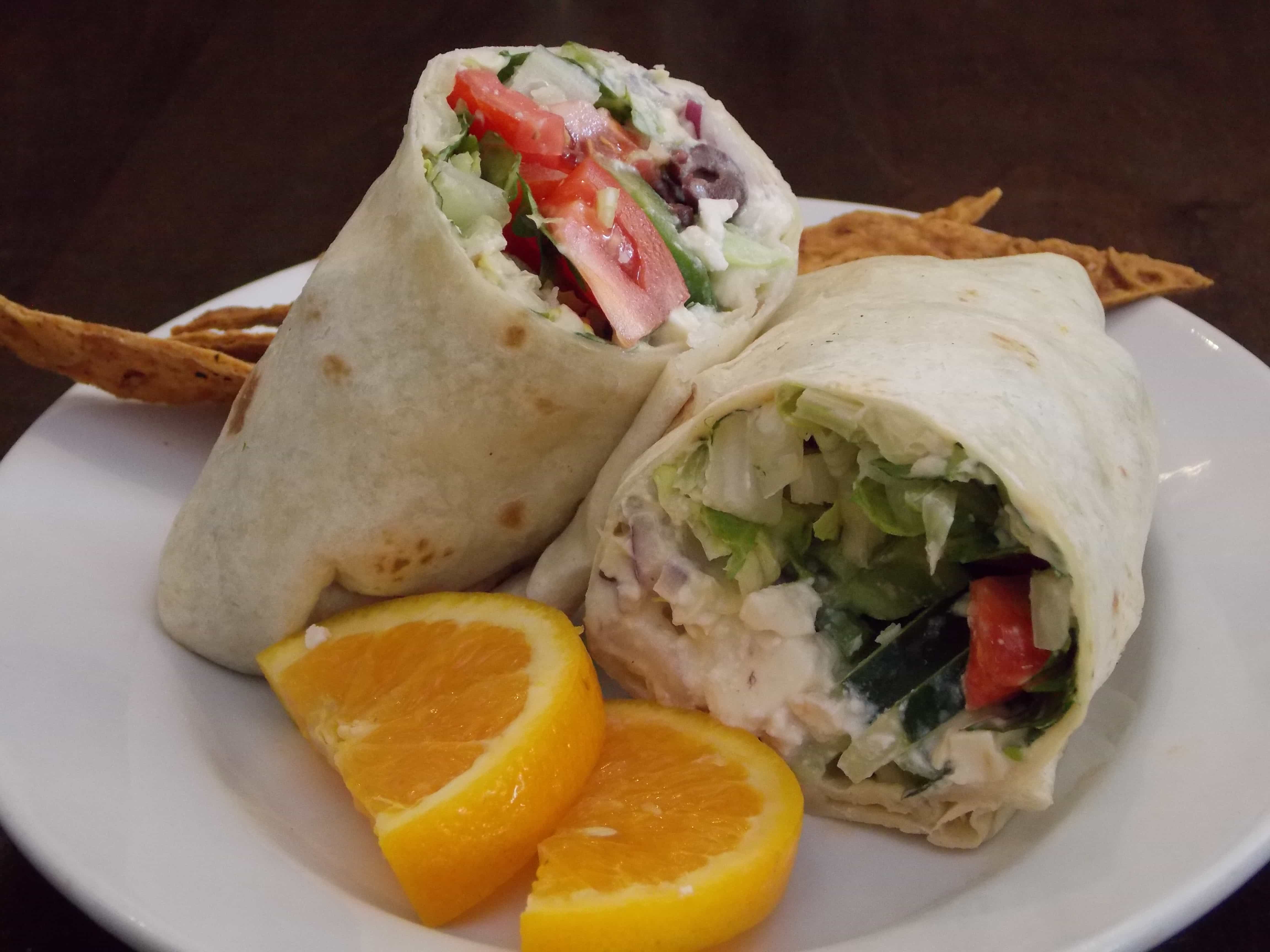 Hummus & Greek Salad Wrap Recipe